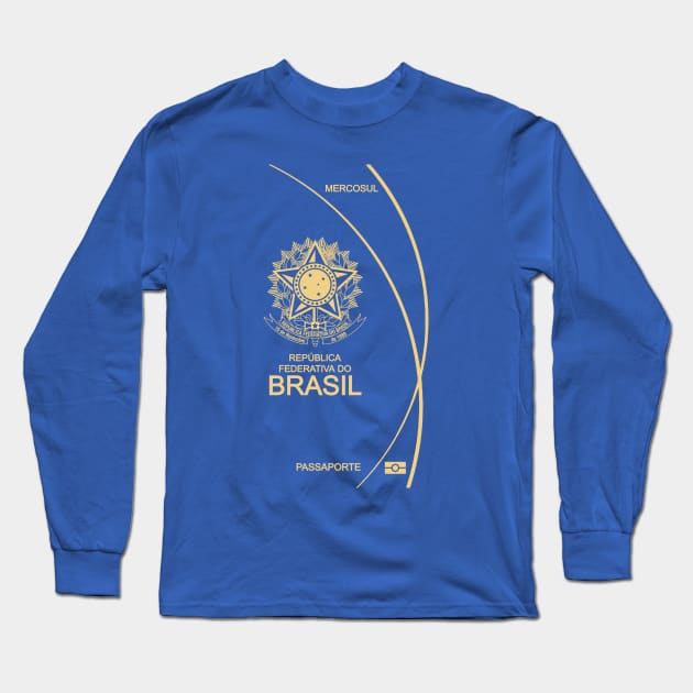 Brazil passport (Version 2022) Long Sleeve T-Shirt by Travellers